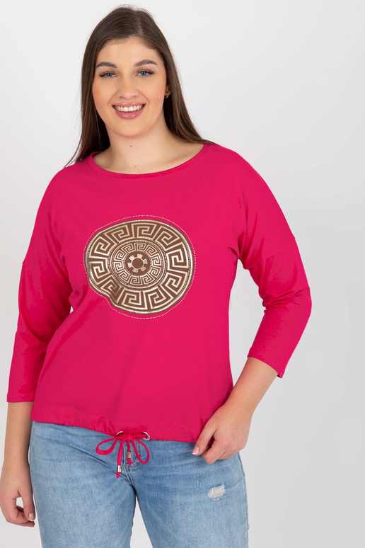 Fuksia pluss suuruses läikiva trükiga...