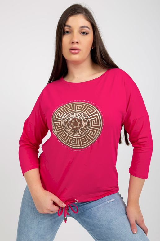 Fuksia pluss suuruses läikiva trükiga...