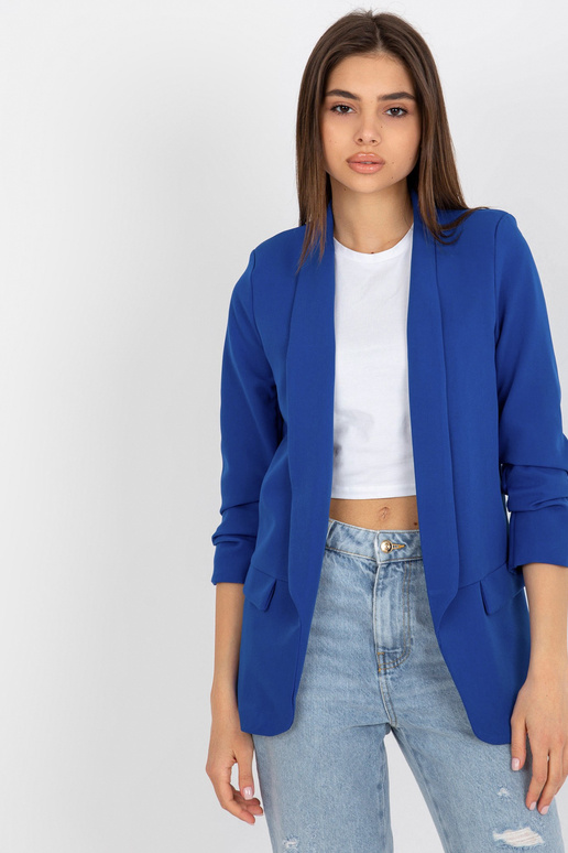 Tumesinine volangidega varrukaga jakk... Tumesinine volangidega varrukaga jakk...