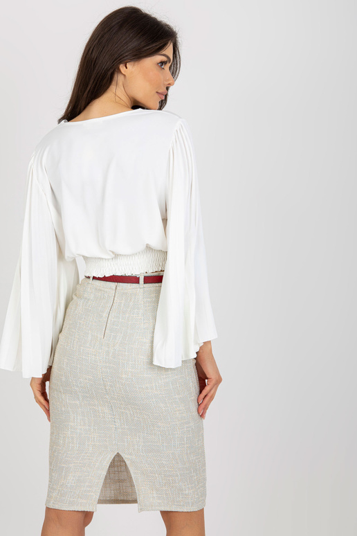 Ecru wrap pidulik volangidega pluus