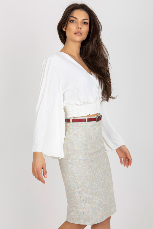 Ecru wrap pidulik volangidega pluus