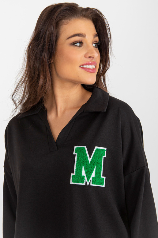 Must Oversize puuvillane kaelusega pluus