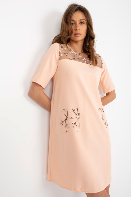 Virsikuvärvi lihtne taskutega...