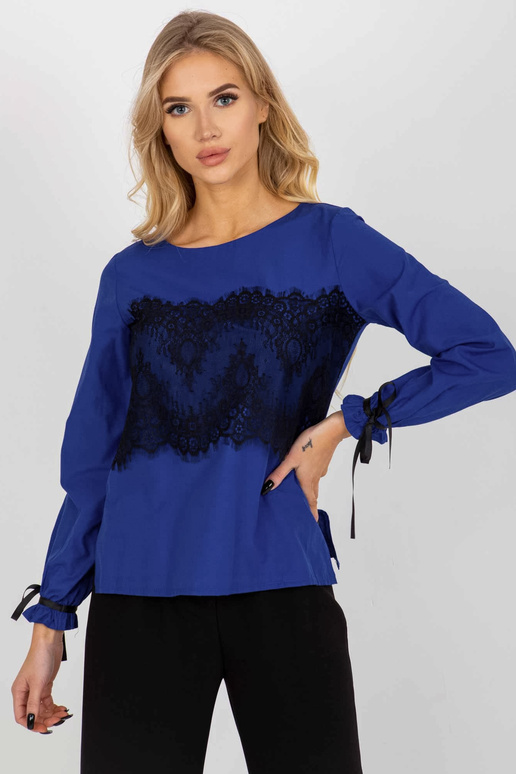 Koobalt naiste pidulik köitmisega pluus