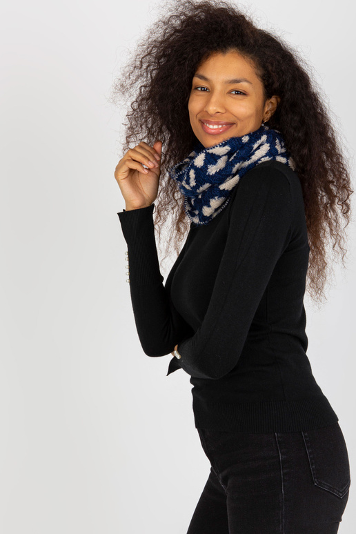 Tumesinine-helebeež naiste mustriga...