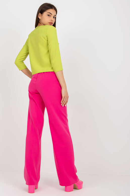 Laimivärvi ümara kaelusega pidulik pluus