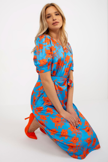 Sinise ja oranži lilleline...