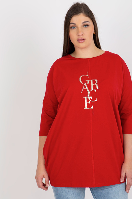 Punane pluss suuruses pluus kivide...