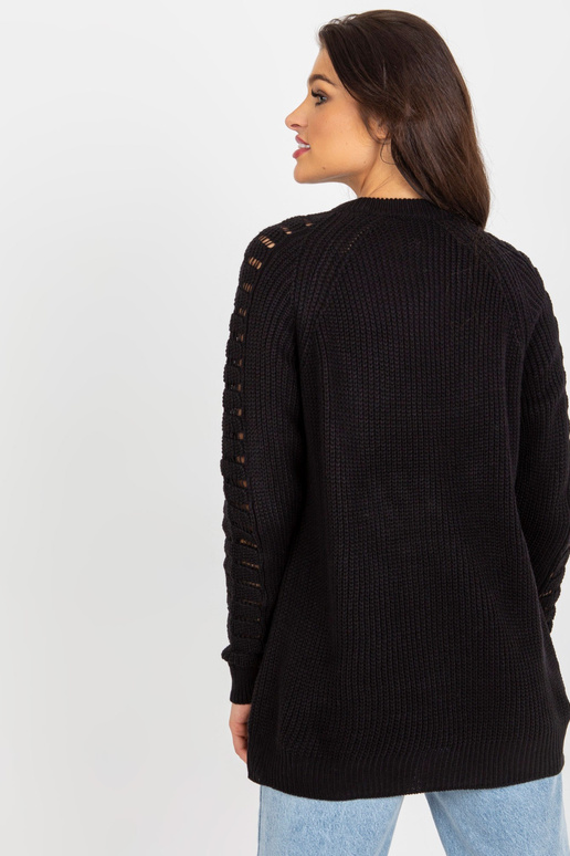 Must ažuurne villane oversize kampsun