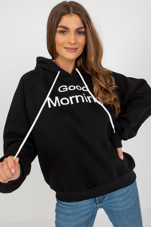 Must dressipluus kapuutsiga ja...