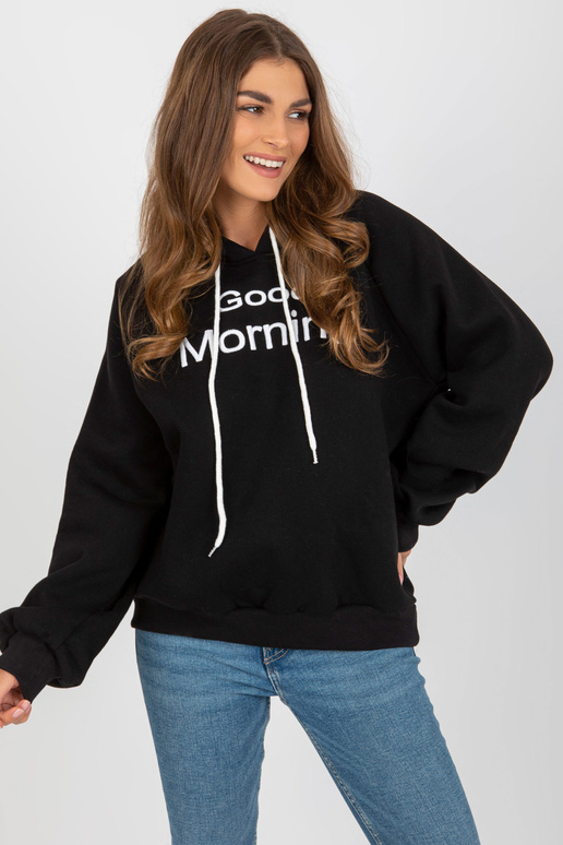 Must dressipluus kapuutsiga ja...