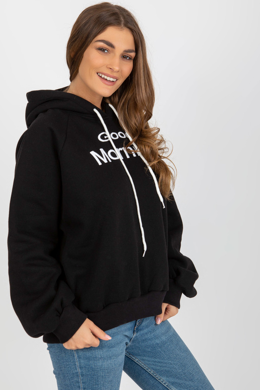 Must dressipluus kapuutsiga ja...