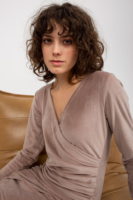 Sukienka-RP-SK-8209.81P-Ciemny bezowy Sukienka-RP-SK-8209.81P-Ciemny bezowy