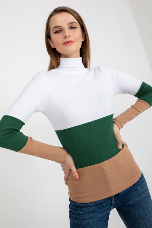 Valge ja tumerohelise soonikuga...