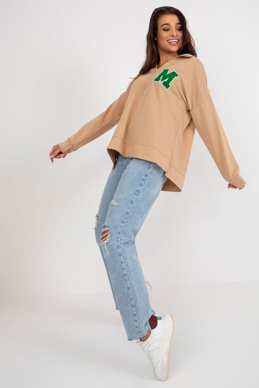 Kaamel naiste ülisuur pluus plaastriga