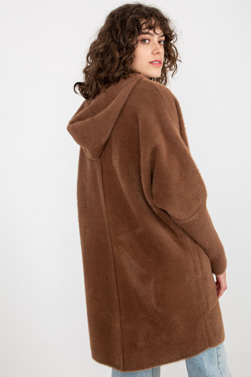 Pruun naiste alpaka mantel lukuga