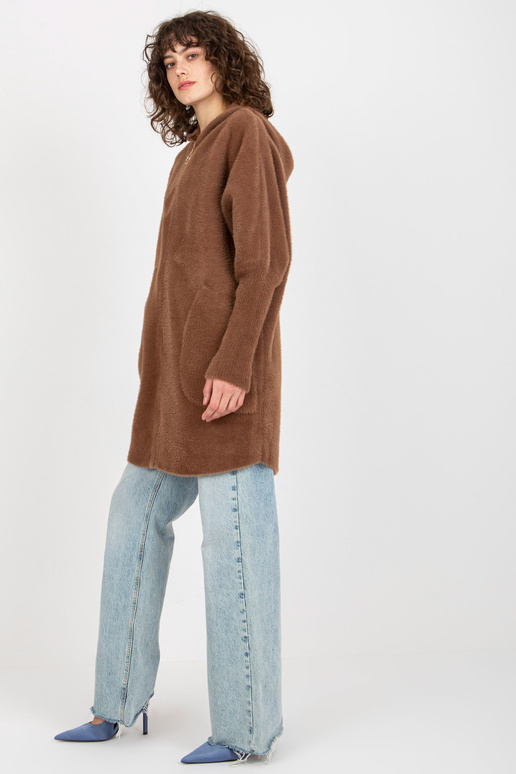 Pruun naiste alpaka mantel lukuga