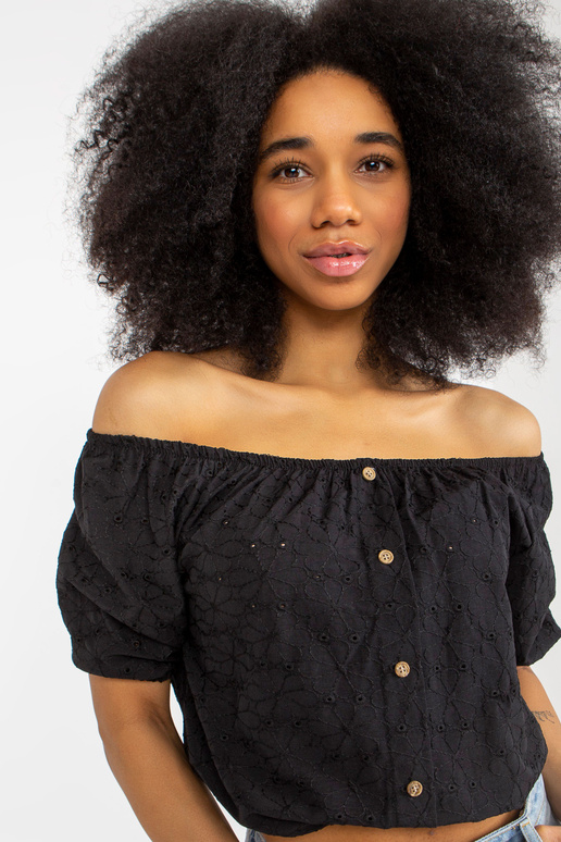 Must puuvillane lühikeste varrukatega...