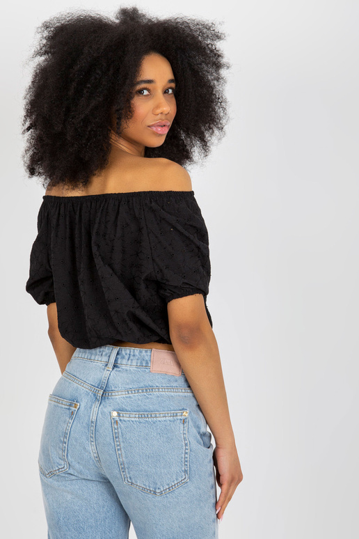 Must puuvillane lühikeste varrukatega...