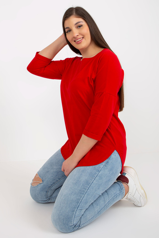 Punane puuvillane plusssuuruses 3/4...