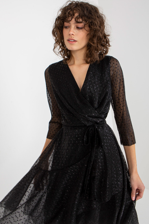 Must Wrap Midi kokteilikleit köitmisega Must Wrap Midi kokteilikleit köitmisega