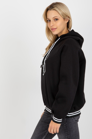 Must puuvillane naiste kapuuts