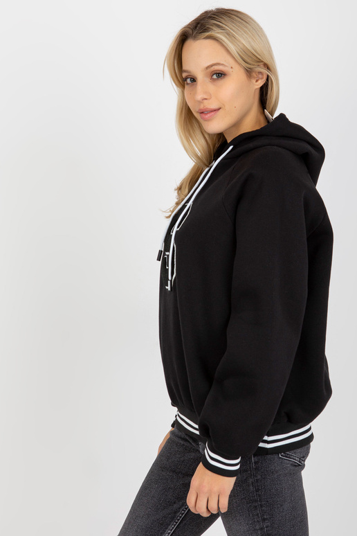 Must puuvillane naiste kapuuts