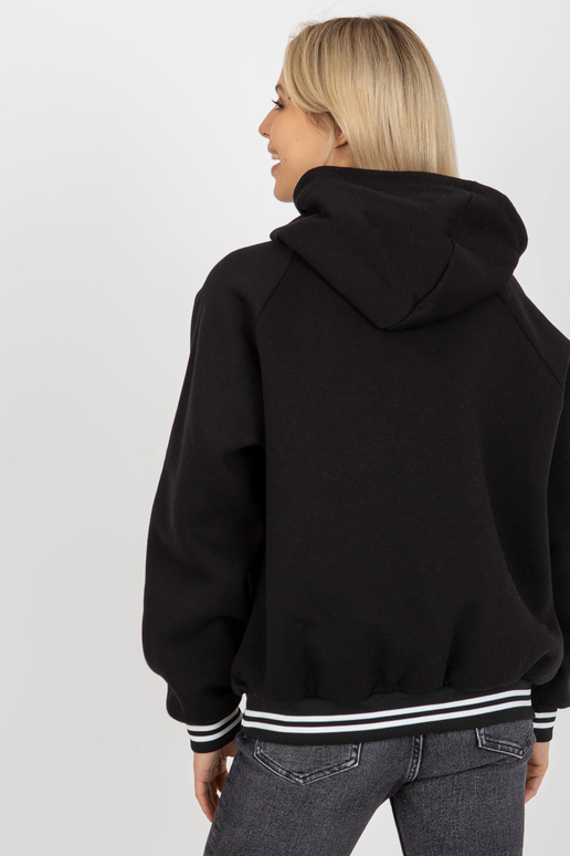 Must puuvillane naiste kapuuts