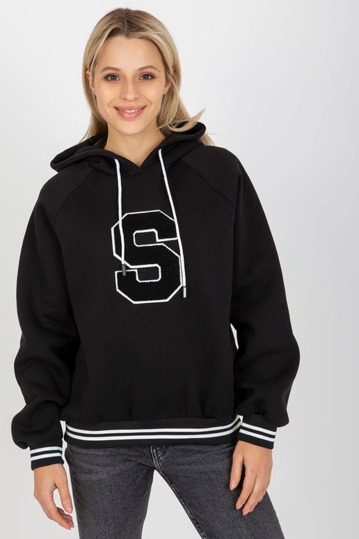 Must puuvillane naiste kapuuts