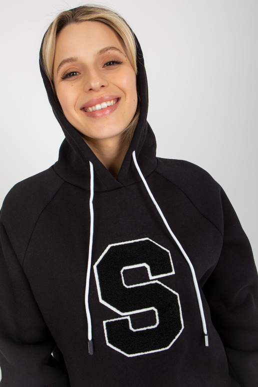 Must puuvillane naiste kapuuts