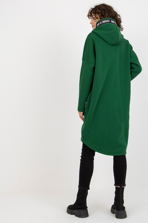 Tumeroheline pikk kampsun kapuutsiga...