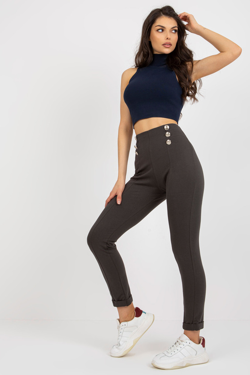 Khakivärvi naiste kõrge vöökohaga...