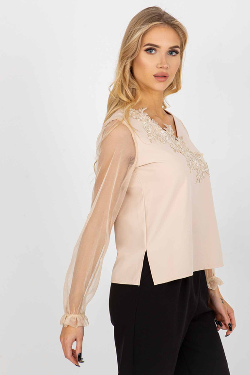 Beež elegantne pitsiga pidulik pluus