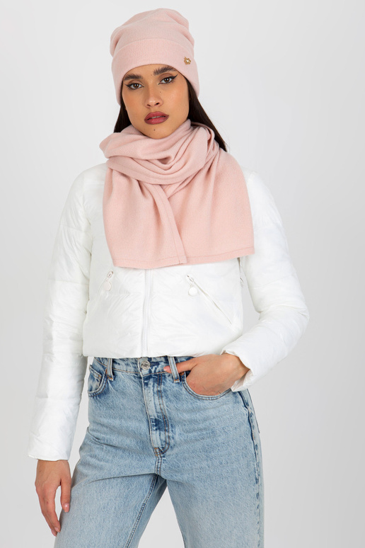 Heleroosa talvekomplekt mütsi ja salliga