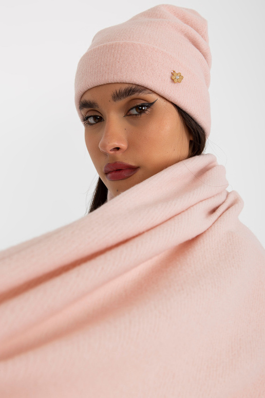 Heleroosa talvekomplekt mütsi ja salliga