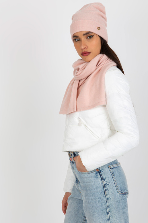 Heleroosa talvekomplekt mütsi ja salliga