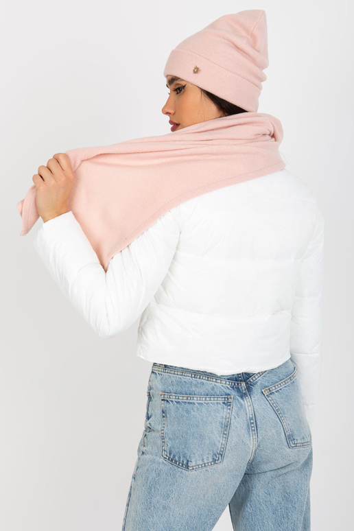 Heleroosa talvekomplekt mütsi ja salliga