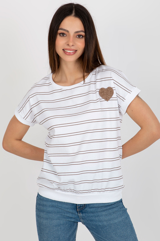 Valge ja pruuni triibuline lühikeste...