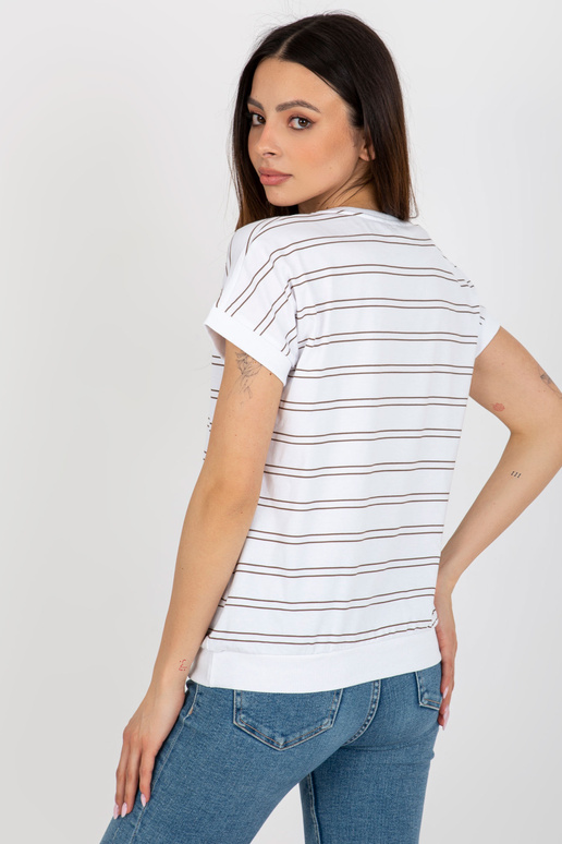 Valge ja pruuni triibuline lühikeste...