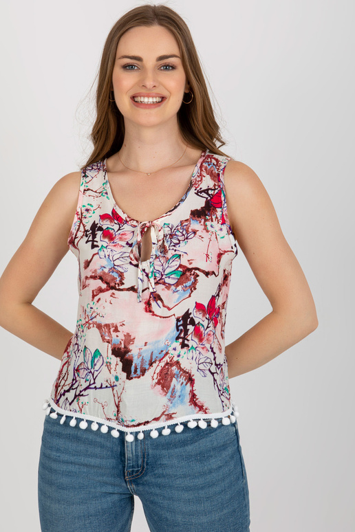 Valge ja roosa pluus trükise ja...