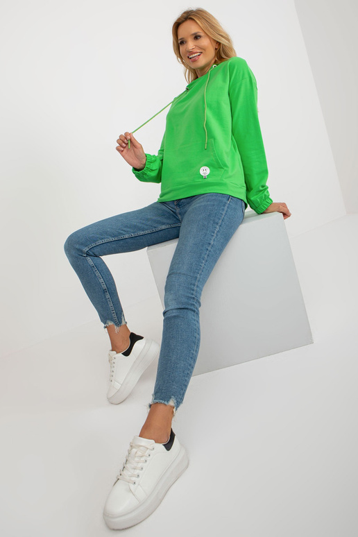 Roheline puuvillane känguru kapuuts