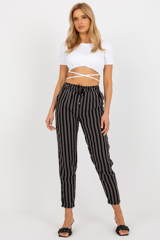 Mustad viskoospüksid triibulisest...