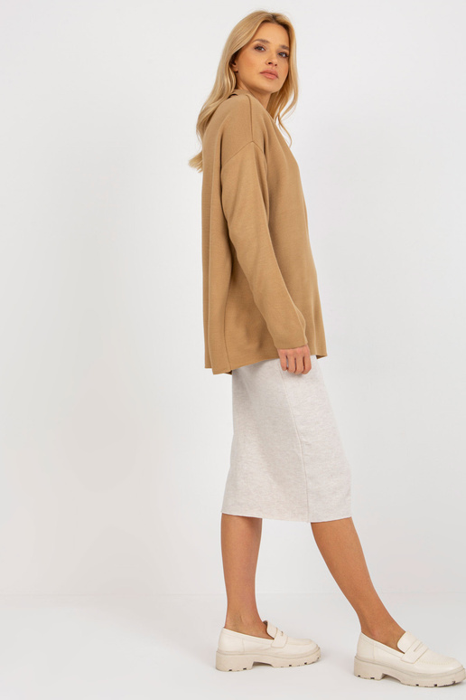 Kaameli pikk oversize kraega kampsun...