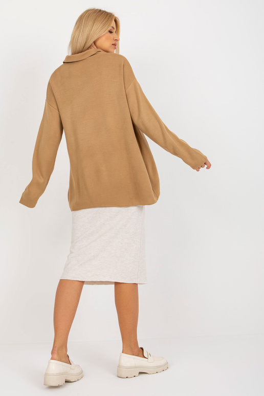 Kaameli pikk oversize kraega kampsun...