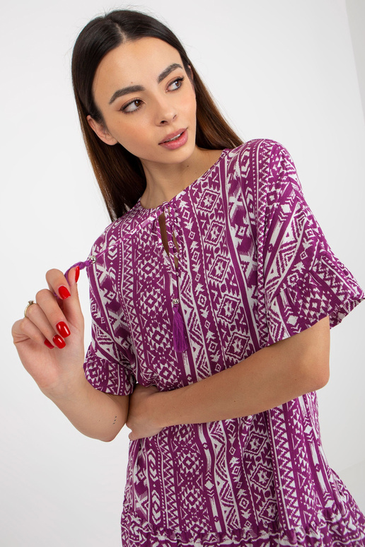 Purpurpunane boho minikleit...