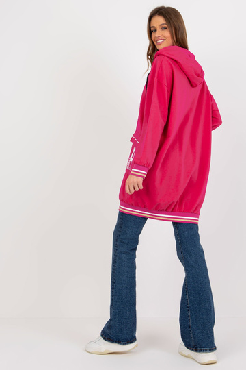 Fuksia värvi pikk oversize lõikega dressipluus 2