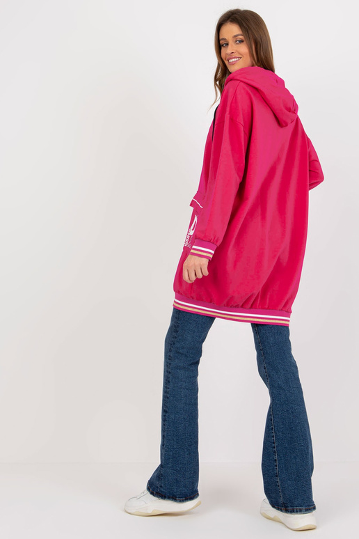 Fuksia värvi pikk oversize lõikega dressipluus