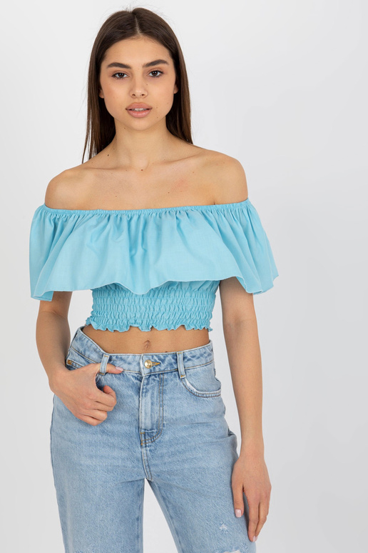 Helesinine lühike volangidega...