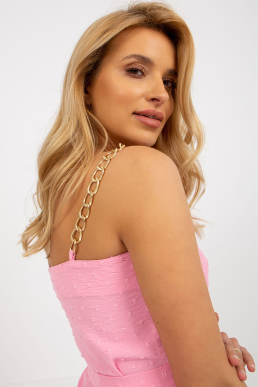 Roosa minikleit volangide ja köitega