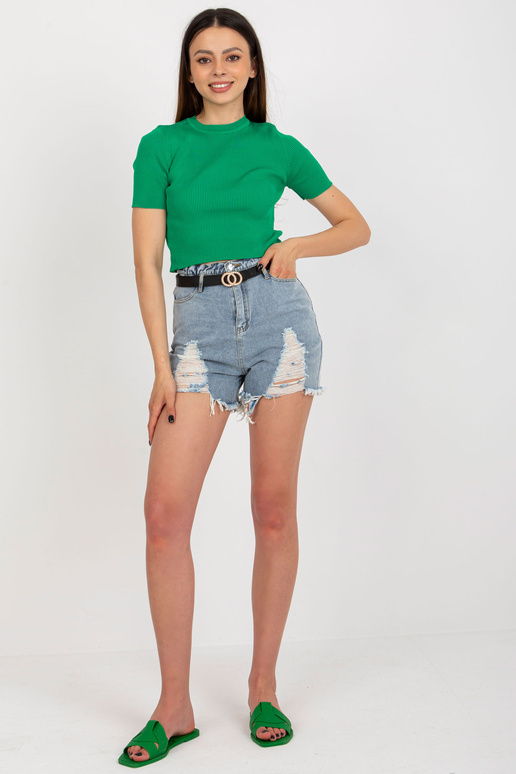 Sinised aukudega naiste teksapüksid